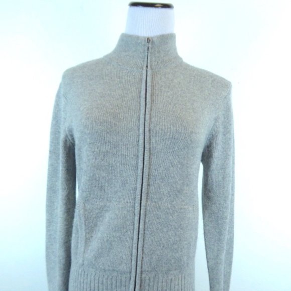 JAMES PERSE ZIP gray heather Cashmere zip CARDIGAN SWEATER...